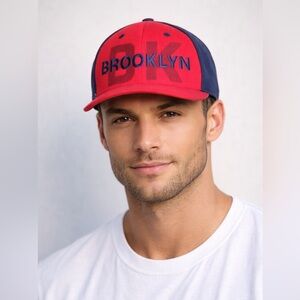 Carbon Elements Red & Navy Brooklyn Snapback Baseball Cap Adjustable Streetwear